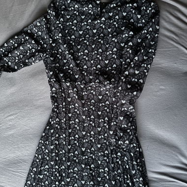Patterned Dress with Puff Sleeves