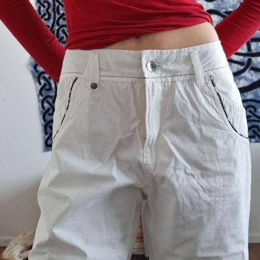 White Y2k pants