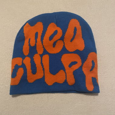 Blue and orange beanie
