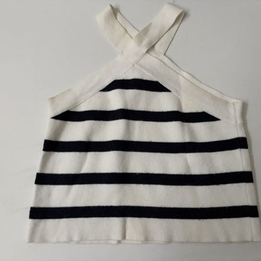 Striped Top with Crossed Straps