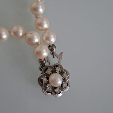 Collier de perles fermoir en argent 800 