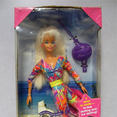 1994 Hot Skatin' Barbie Lila Roll- & Schlittschuhe