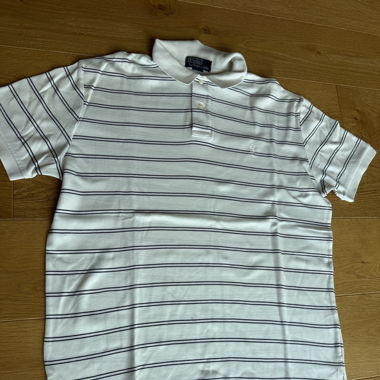 Ralph Lauren Polo Shirt L – Weiss mit Streifen