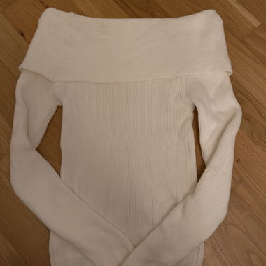 White Off-Shoulder Knit Top