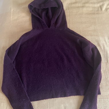 Felpa con cappuccio cropped lilla S