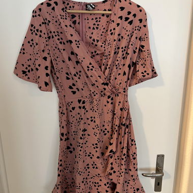 Robe portefeuille à imprimé cœur rose