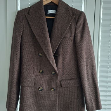 Blazer croisé MNG à carreaux marron