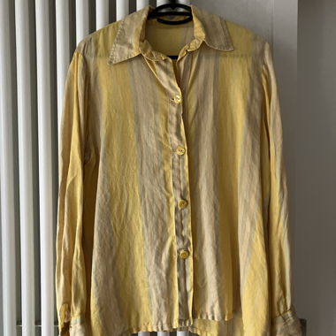 Camicia di lino a righe gialle