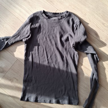Grau gerippter Langarmpulli TWI Grösse M