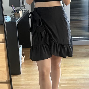 ONLY Black Wrap Skirt, Size S