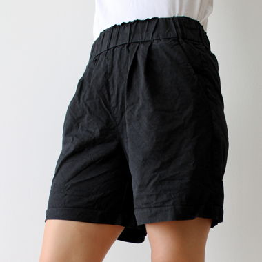 Shorts en tissu, noir