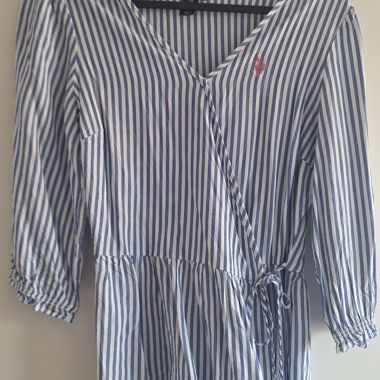 Striped Wrap Blouse U.S. Polo