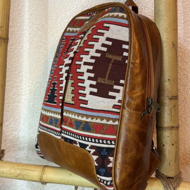 Sac en tissu imprimé et Cuir 