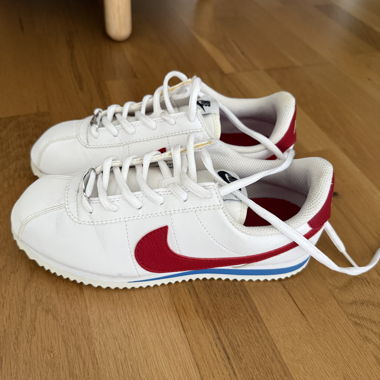 Nike white and red Cortez sneakers size 36