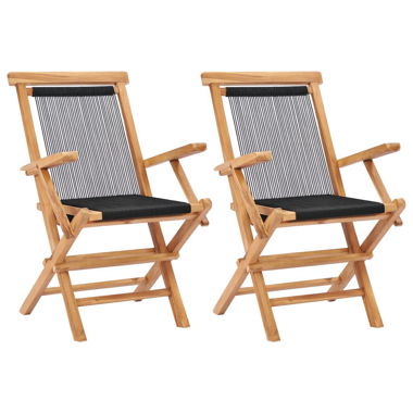 Klappstühle für den Garten, 2er-Set, Teakholz