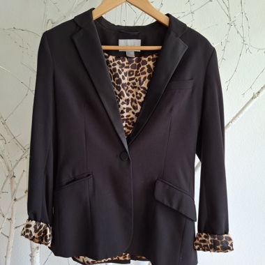 Blazer with Leopard Lining