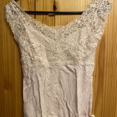 Pink lace off-shoulder top