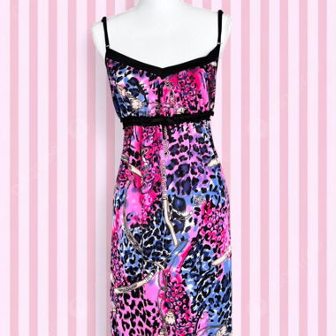 Pink and black long dress