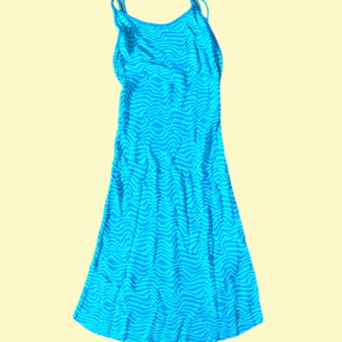 Turquoise Fun-Wave Mini Dress