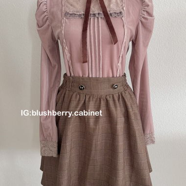Japanese Victorian-style Samtbluse Grösse S