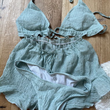 Mint Bikini-Set mit Rock