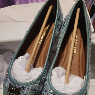 Kurt Geiger Leder Tweed Ballerinas