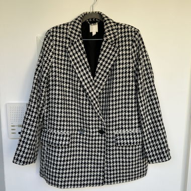 Blazer en bouclé à motif pied-de-poule L