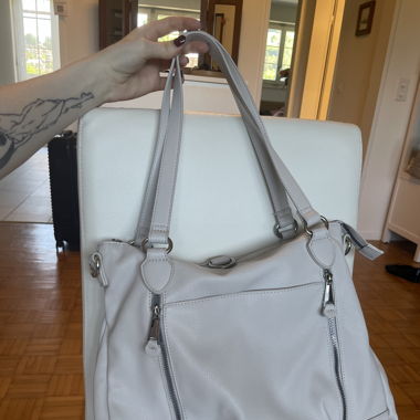 Hellgraue Shopper Tasche/ Rucksack