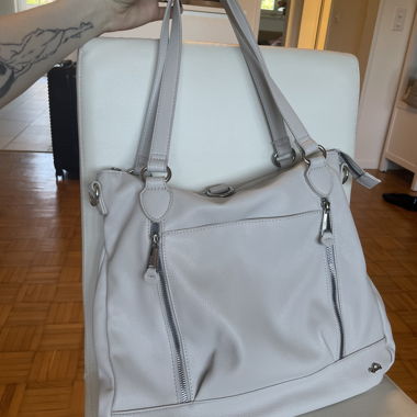 Hellgraue Shopper Tasche/ Rucksack
