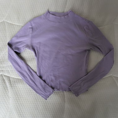 Top a coste lilla manica lunga KIABI XS