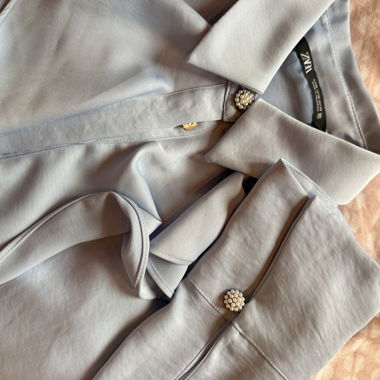 ZARA Grey/Blue Blouse