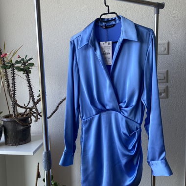 Vestito blu aderente Zara taglia S