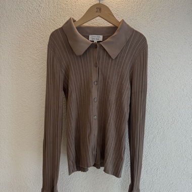 Brauner Rippencardigan