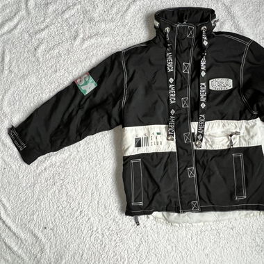 Blouson Ski Vintage USA Noir Blanc Taille XS
