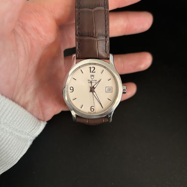 Orologio Tudor Genève cinturino in pelle marrone