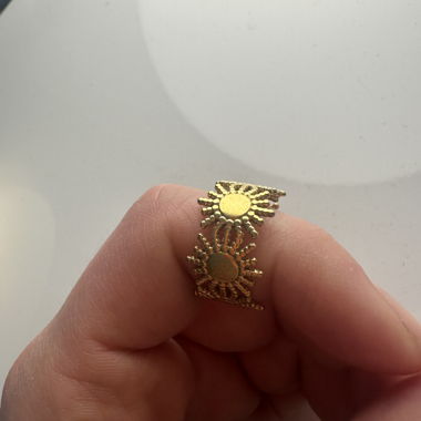 Edelstahlring mit Sonnenmotiv