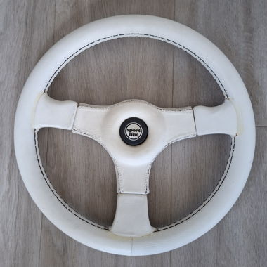 Volante in pelle bianco