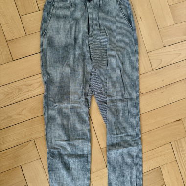 Grey-white fabric trousers