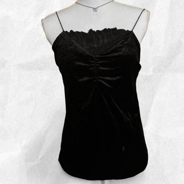 Y2K Cami-Top aus schwarzem Samt