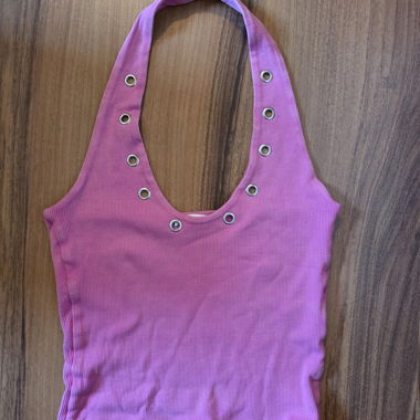 Haut à bretelles Zara rose avec œillets