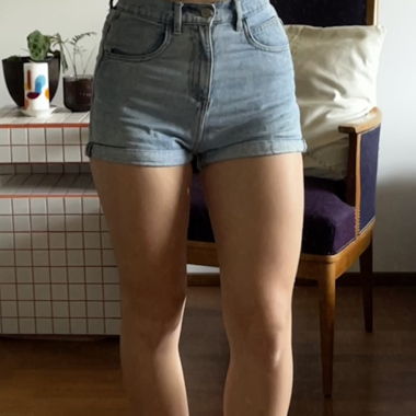 shorts di jeans blu