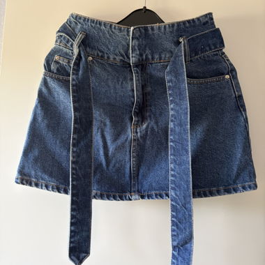 Denim Skirt with Belt