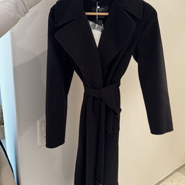 Black belted long coat MAX MARA