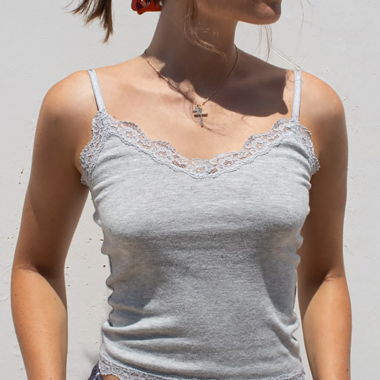 subdued lace top