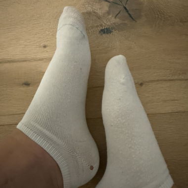 White worn sports socks