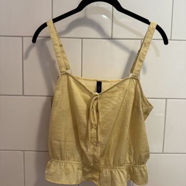 Yellow crop top with tie detail