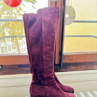Bottes daim bordeaux