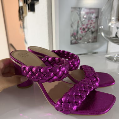 Mules fuchsia à talon