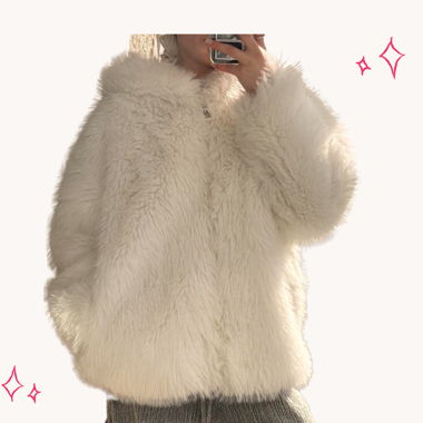 White Faux Fur Coat