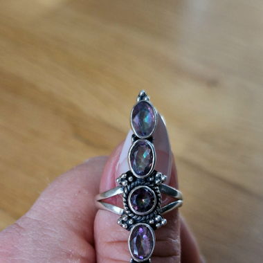 Grande bague topaze mystique naturel
